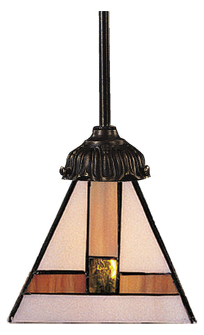 One Light Tiffany Bronze Down Mini Pendant - Style: 7263918