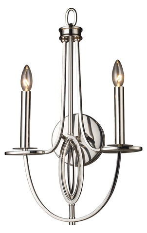 Two Light Polished Nickel Wall Light - Style: 7264382