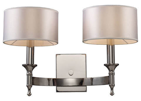 Two Light Polished Nickel Wall Light - Style: 7264394