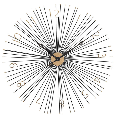 Shockfront Black And Gold 36-Inch Metal Wall Clock - Style: 7985744